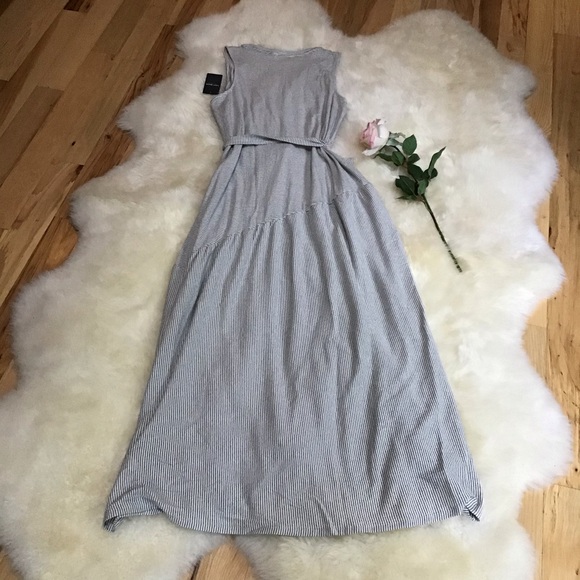 ❣️HP❣️Lucky Brand Stripe Belted Maxi Dress - Picture 5 of 7